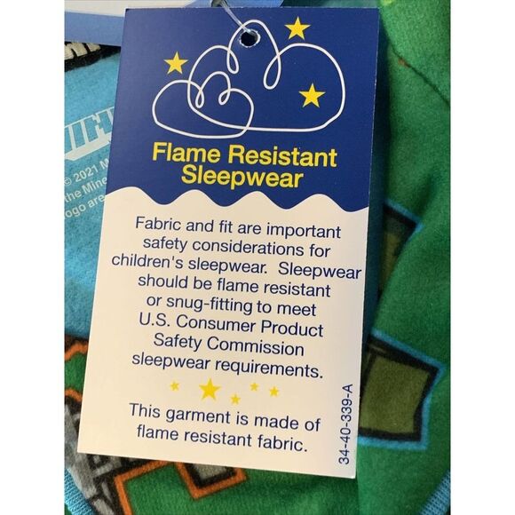 Minecraft Boys Pajama Set PJs 2-Pc Set Kids Sleepwear Long Sleeve Coat Style - Picture 5 of 12